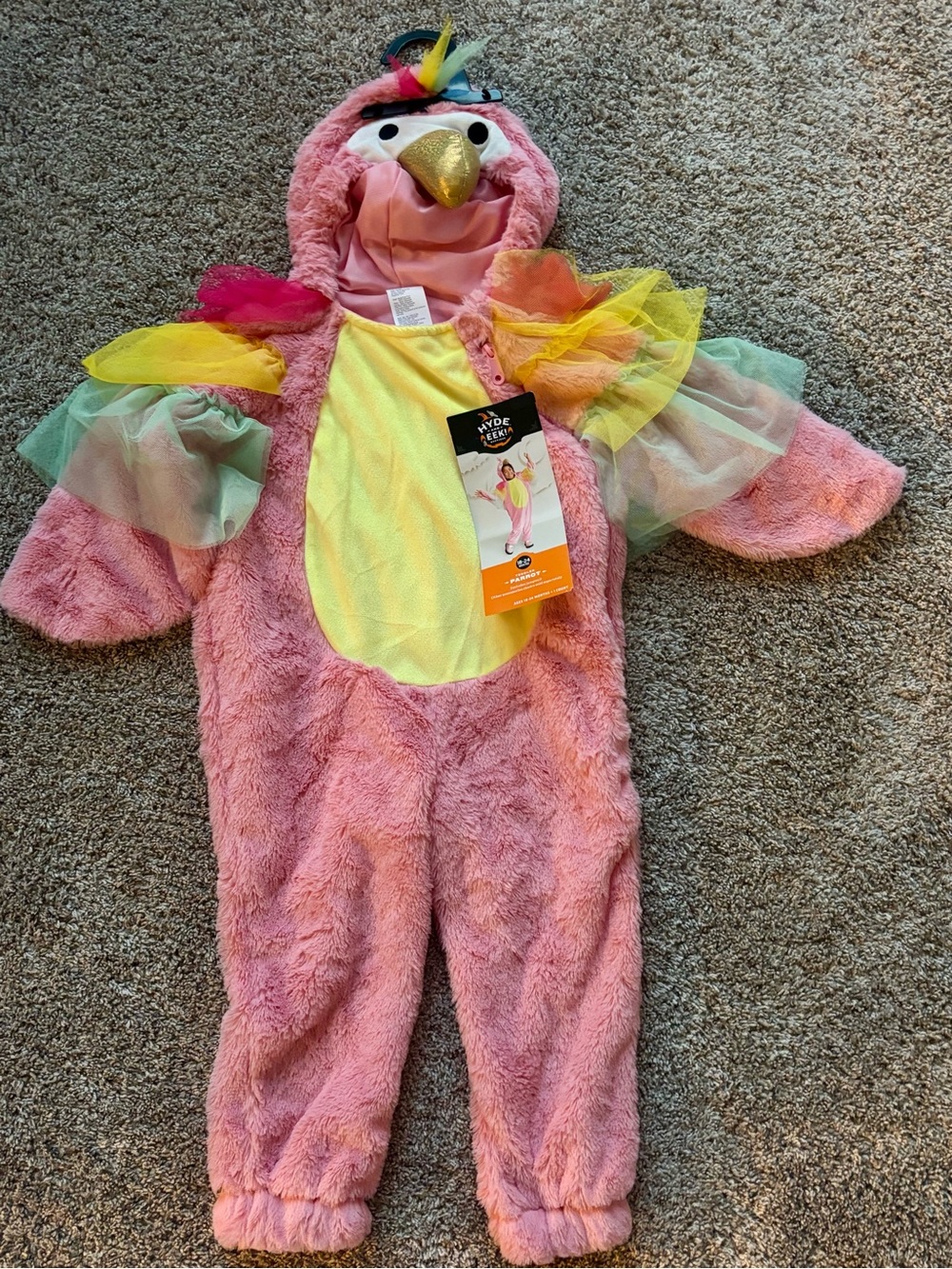NWT Hyde & EEK! Toddler Parrot Bird Halloween Costume Jumpsuit 18-24M